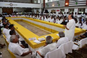 வடலூரில் வேட்பாளர்களை அறிமுகம் செய்து வைத்து மு க ஸ்டாலின் பேசுகிறார்,கூட்டணி கட்சி,மாவட்ட நிர்வாகிகள் ஆலோசனைக் கூட்டத்தில்அமைச்சர் எம் ஆர் கே பன்னீர்செல்வம் அறிவிப்பு